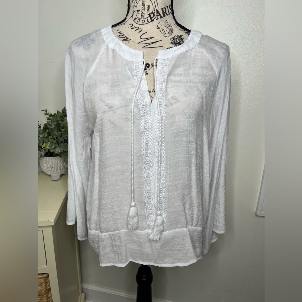 Brand New-Counterparts Tassel & Lace Top